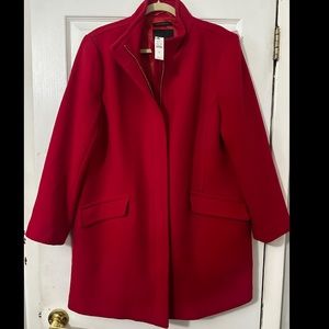 NWT Talbots Red Woven Coat